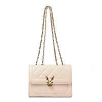 PU Leather Shoulder Bag with chain & soft surface Solid PC