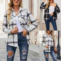 Katoen Vrouwen lange mouw Shirt Lappendeken Plaid wit en zwart stuk