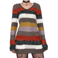 Polyester Trui jurk Gebreide Striped stuk