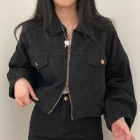 Coton Veste femme Patchwork Solide Noir pièce