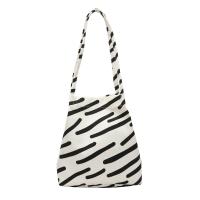 Canvas Printed Shoulder Bag soft surface striped PC