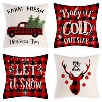 Linen Throw Pillow Covers without pillow inner & christmas design printed PC