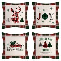 Polyester Throw Pillow Covers without pillow inner & christmas design printed PC