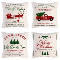 Linen Throw Pillow Covers without pillow inner & christmas design printed PC