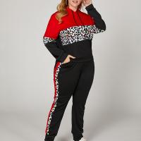 Polyester Frauen Casual Set, Lange Hose & Sweatshirt, Gedruckt, Leopard,  Festgelegt