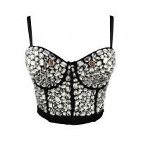 Skleněný Rhinestone & Cotone Camisole Patchwork più colori per la scelta kus