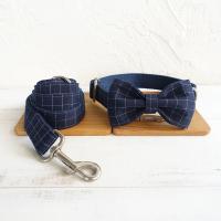 Polyester Tractie touw kraag set Plaid Blauwe Instellen