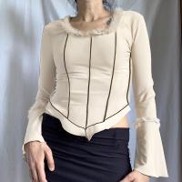 Polyester Vrouwen lange mouwen blouses Lappendeken stuk