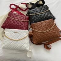 PU Leather Shoulder Bag with chain & soft surface Argyle PC