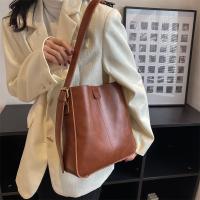 PU Leather Bucket Bag Shoulder Bag large capacity & soft surface PC