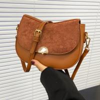 PU Leather Saddle Crossbody Bag soft surface Solid PC