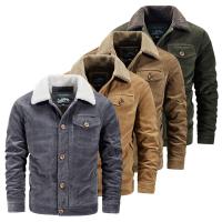 Corduroy Men Coat fleece & thermal Solid PC