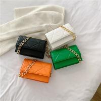 PU Leather Box Bag Shoulder Bag with chain plaid PC