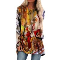 Polyester Women Sweatshirts christmas design & loose printed PC