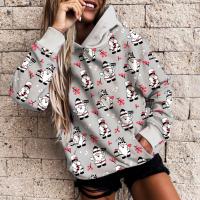 Polyester Women Sweatshirts christmas design & loose printed PC