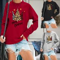 Cotton Women Sweatshirts christmas design & loose Polyester printed PC