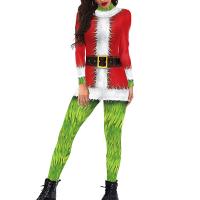 Polyester Slim Long Jumpsuit christmas design printed PC