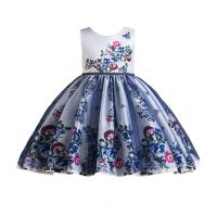 Polyester Mädchen einteiliges Kleid, Gedruckt, Floral, mehr Farben zur Auswahl,  Stück