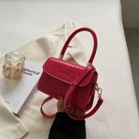 PU Leather Handbag soft surface & attached with hanging strap Stone Grain PC