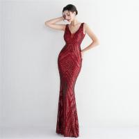 Sequin & Polyester Slim & Plus Size Long Evening Dress embroidered PC