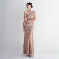 Sequin & Polyester Slim & Plus Size Long Evening Dress side slit embroidered PC