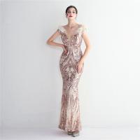 Sequin & Polyester Slim & Plus Size Long Evening Dress deep V embroidered PC