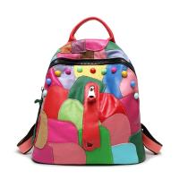 Cuir Backpack Géométrique multicolore pièce