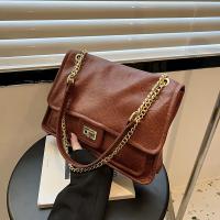 PU Leather Shoulder Bag with chain & soft surface PC