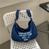 Denim Adjustable Strap Crossbody Bag soft surface letter PC