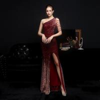 Sequin & Polyester Slim & Plus Size Long Evening Dress side slit embroidered PC