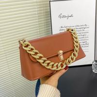 PU Leather Shoulder Bag with chain & soft surface PC