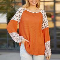 Poliéster Mujeres Sudaderas, de punto, leopardo, naranja,  trozo