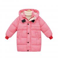 Polyester Children Parkas mid-long style & unisex plaid PC