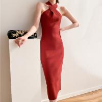 Polyamide Slim Sexy Package Hip Dresses knitted Solid PC