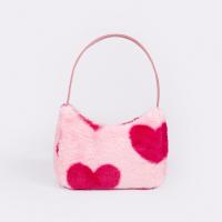 Plush Shoulder Bag soft surface heart pattern PC