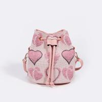 PU-leer & Polyester Crossbody Tas hartpatroon Roze stuk