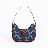 PU Leather & Denim Shoulder Bag soft surface Argyle PC