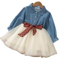 Cotton Princess Girl One-piece Dress blue PC