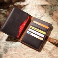 Crazy Horse Leather Passport Holder Multi Card Organizer & soft surface PC