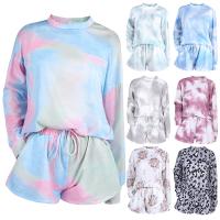 Polyester Ensemble occasionnel de femmes Court & Retour au début Tie-dye plus de couleurs pour le choix Ensemble