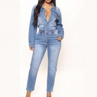 Denim Slim & Plus Size Long Jumpsuit Solid PC