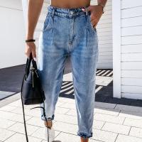 Denim Frauen Jeans, Gewaschen, Solide, hellblau,  Stück