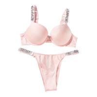 Polyamide Push Up Bra and Panties Set Nylon & Polyester plain dyed Solid Set