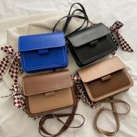 PU Leather with silk scarf & Box Bag Crossbody Bag PC