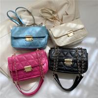 PU Leather Shoulder Bag with chain & soft surface PC