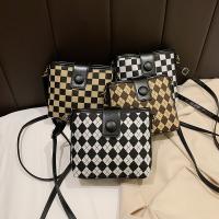 Plaid Fabric Bucket Bag Crossbody Bag soft surface PC