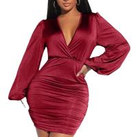 Polyester Sexy Package Robes hip Patchwork Solide plus de couleurs pour le choix pièce