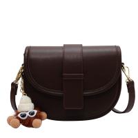 PU Leather Saddle Crossbody Bag soft surface Solid PC