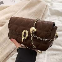 PU Leather Shoulder Bag with chain & soft surface PC