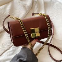 PU Leather Shoulder Bag with chain & soft surface PC